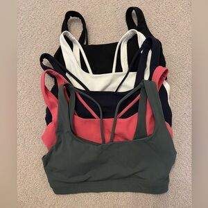 Athleta Exhale Sports Bra- Lot of 5 (Pink/Gray/Navy/Blk/White)- Women’s Sz Small